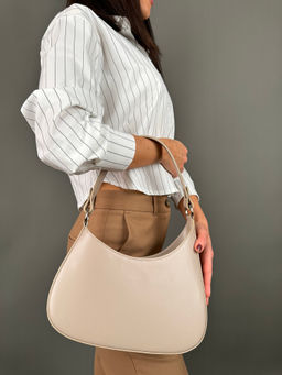 Сумка женская Sefaro из телячьей кожи маленькая серая фото 9