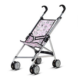 Коляская кукольная трость, металлическая, принт кошки