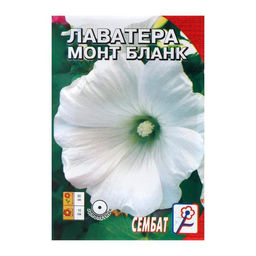 Цена за 4 шт. Семена цветов Лаватера белая "Монт бланк", 0,2 г