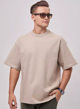 KM1842 Футболка OVER SIZE БЕЖЕВЫЙ
