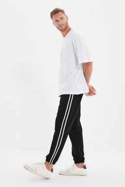 TRENDYOL MAN Siyah Regular/Normal Kesim Seritli Fermuar Cepli Pacas? Lastikli Jogger Esofman Alt? TMNSS20EA0050 - Trendyolmilla фото 2