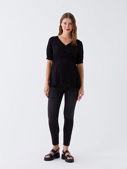 Kar?n Panelli Mercury Skinny Fit Cep Detayl? Hamile Jean Pantolon