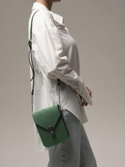 Сумка замшевая кросс-боди Deboro 31023 минт