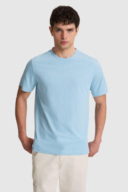 Erkek Mavi Regular Fit Bisiklet Yaka Basic TiЕГrt
