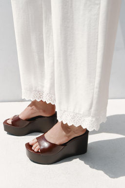 RAMIE TROUSERS WITH LACE TRIM
