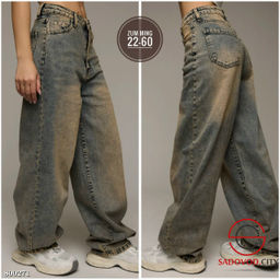 Джинсы багги с карманами