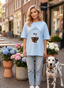 K13524 Футболка OVER SIZE (хлопок) ГОЛУБОЙ