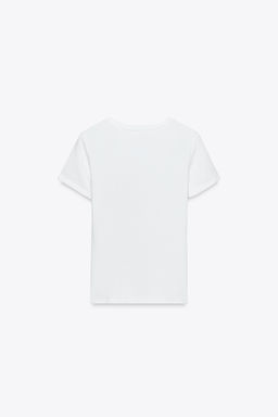 T-SHIRT WITH FLOWER POCKET - Zara фото 6