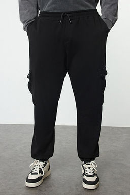 B_y_k Beden Siyah Oversize/Geni_ Kesim Kargo Cepli Kal_n Lastik Pa_a E_ofman Alt_ TMNAW25AJ00002