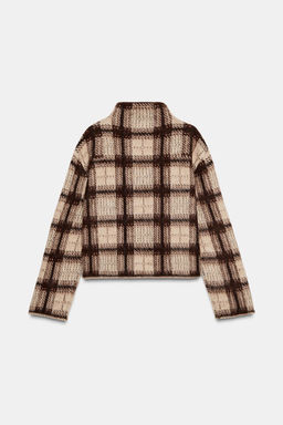 CHECK KNIT SWEATER WITH BRUSHED EFFECT - Zara фото 3