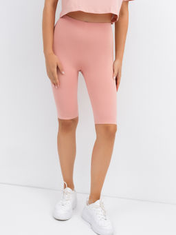 Велосипедки с высокой линией талии персик 332284