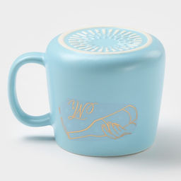 Кружка с ложкой Мистер, 380 мл, керамика, голубая