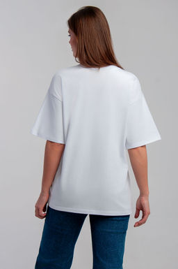 Арт. 31126 Футболка женская оверсайз 44-52 (5 шт) Цвет:белый - Калинка фото 3