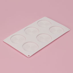 Форма для муссовых десертов и выпечки Доляна Гипноз, силикон, 30?17,5?0,5 см, 6 ячеек (d=7,7 см), цвет белый  фото 4