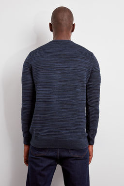 TRENDYOL MAN Lacivert Slim Dar Kesim Bisiklet Yaka Degrade Triko Kazak TMNAW20LS0008 - Trendyolmilla фото 6