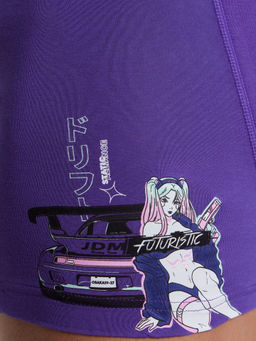 Цена за 2 штуки! Трусы боксеры мужские фиолетовые с принтом пурпурно -фиолетовый +печать 411134 - Mark formelle фото 3