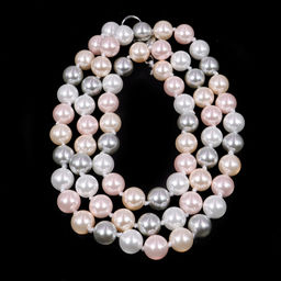 Бусы из жемчуга Майорка mix розового, серебристого, белого и кремового цвета 6мм