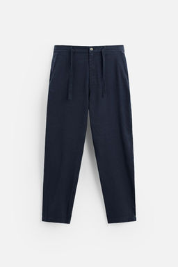 COTTON/LINEN RELAXED FIT TROUSERS - Zara фото 23
