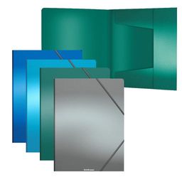 Цена за 4 шт. Папка на резинках пластиковая ErichKrause Matt Ice Metallic, A4, ассорти (в пакете по 4 шт.)