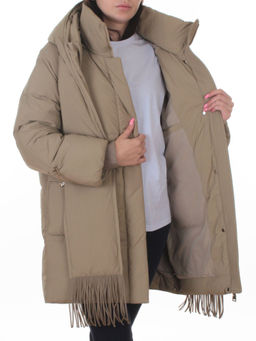 H781 DK. BEIGE Куртка зимняя женская (200 гр. холлофайбер) - Фабричный китай фото 8