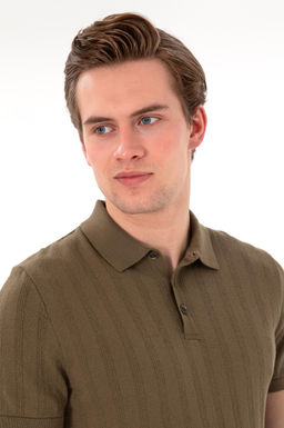 Erkek Slim Fit Polo Yaka Haki Triko Ti__rt Sepette S_rpriz _ndirim - U.s. polo assn фото 2