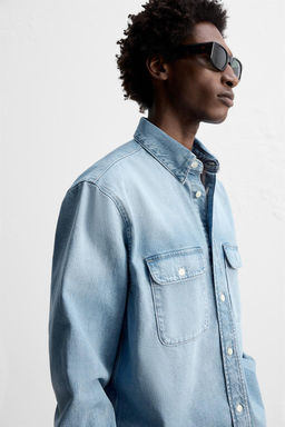 DENIM SHIRT WITH POCKETS - Zara фото 6