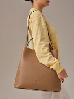 Кожаная сумка шоппер Olga DBR 30948 коричневый капучино фото 5