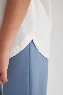 Футболка с короткими рукавами и принтом для девочек Relax Fit - Defacto фото 7