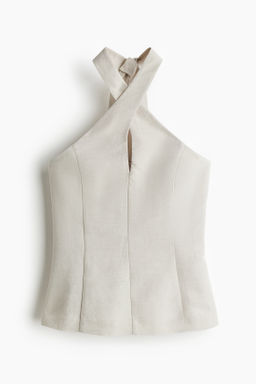 Top halter en mezcla de lino - H&m фото 2