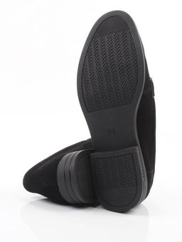 03-DEB16-2 BLACK Лоферы женские (натуральная замша)