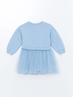 Bisiklet Yaka Uzun Kollu Elsa Bask?l? K?z Bebek Elbise - Waikiki фото 2