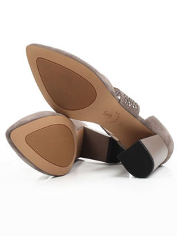 06-9000-2A-5 GRAY/BEIGE Туфли женские (натуральная замша)