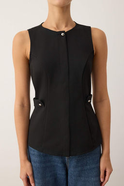 Siyah Inci Akseusar Detayl? Cepli Orme Fitted Yelek TWOAW26YE00060 - Trendyolmilla фото 3