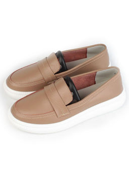 03-ZL-8501 DK. BEIGE/BROWN Полуботинки женские (натуральная кожа) - Фабричный китай фото 4