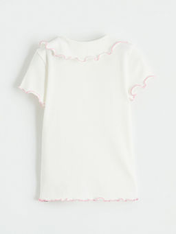Slim Fit K?z Bebek Polo Yaka Fitilli Ti??rt