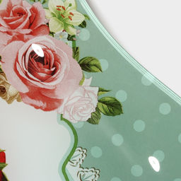 Блюдо сервировочное Доляна Сердце. Сладости, 25.5?21.8?2.6 см, стекло, зелёное  фото 4