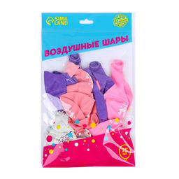 Воздушные шары латексные 12" «С днём рождения. Бабочка», 25 шт.