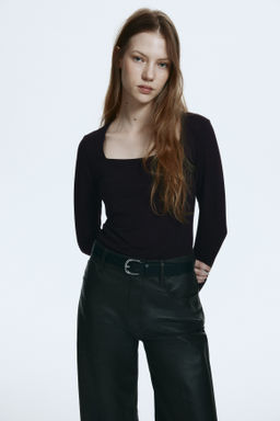 Top de manga larga en punto - H&m фото 7