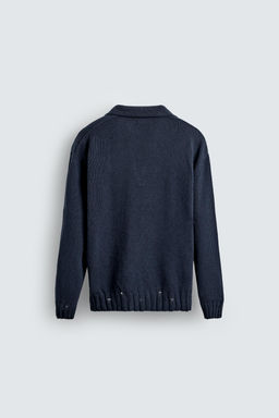 DISTRESSED KNIT POLO SHIRT - Zara фото 9