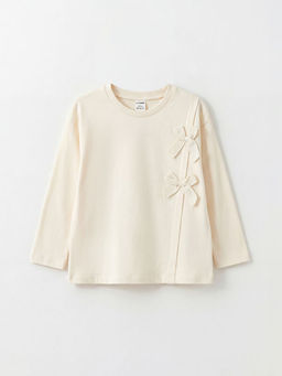 Bisiklet Yaka Fiyonk Detayl? K?z ?ocuk Ti??rt