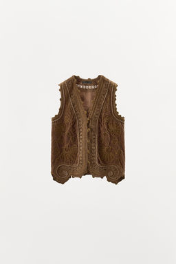 VELVET WAISTCOAT EMBROIDERED BEADS LIMITED EDITION - Zara фото 3