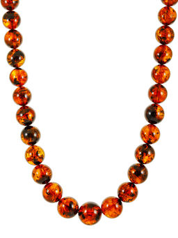 Бусы Шары из натурального темного формованного янтаря