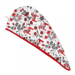 Чалма для бани и сауны "Лошадка" 28х62см, вафельное полотно, хлопок 100%, плотность 245г/м2, на картоне, "Символ 2026 года", "Домашняя мода" (Россия)