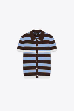 STRIPED KNIT POLO TOP - Zara фото 11
