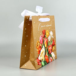 Пакет ламинированный с лентой Самой нежной, M 30?9?26 см