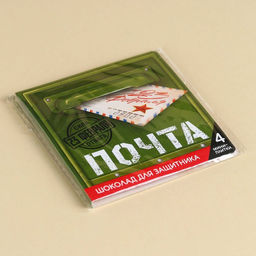 Шоколад молочный Почта. 23 февраля в открытке, 20 г (4 шт.?5 г) - Фабрика счастья фото 7