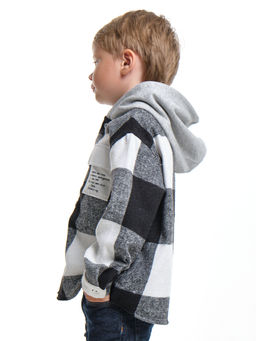 Рубашка с капюшоном комфорт и стиль UD 7988 клетка черная - Mini maxi фото 12