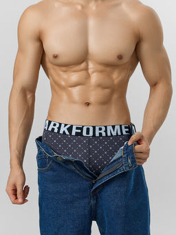 Цена за 2 штуки! Трусы боксеры мужские серые с узором - Mark formelle фото 6