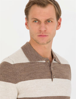 Vizon Melanj Slim Fit D__meli Polo Yaka Triko Kazak