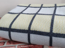 Одеяло п/шерсть 50% Клетка 140*205 ОПШ-2 цв бел.сер.желт (Россия ВВТ)